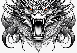 Dragon face tattoo idea