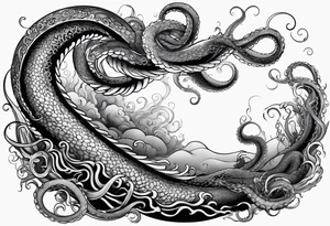tentacle long outstretched tattoo idea