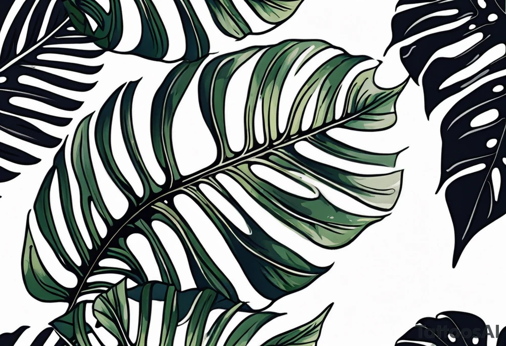 monstera leaf tattoo idea