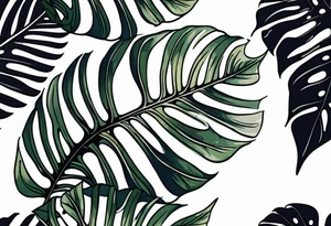 monstera leaf tattoo idea
