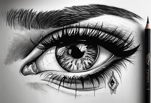 Tattoo that include women eye and panther eye tattoo idea