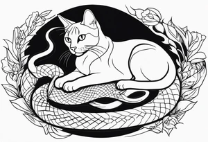 Cat and snake tattoo idea