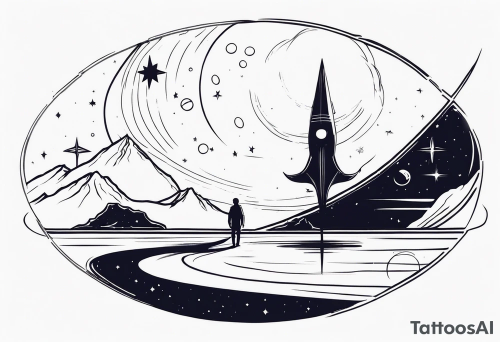 Space wanderer tattoo idea
