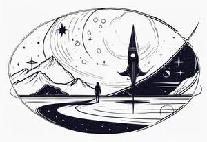 Space wanderer tattoo idea