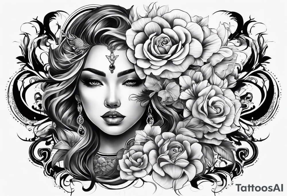 full body tattoo on the back from top to bottom on paper tattoo idea