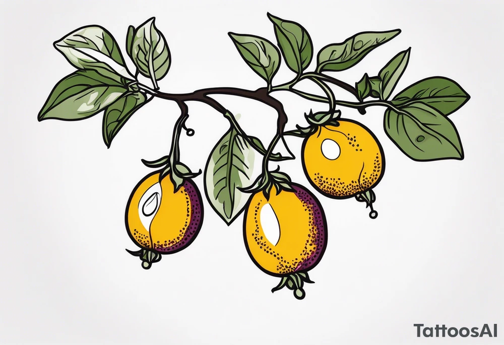 small passionfruit vine tattoo idea