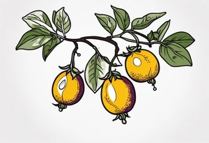 small passionfruit vine tattoo idea