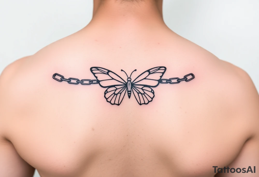 Butterfly chain tattoo idea