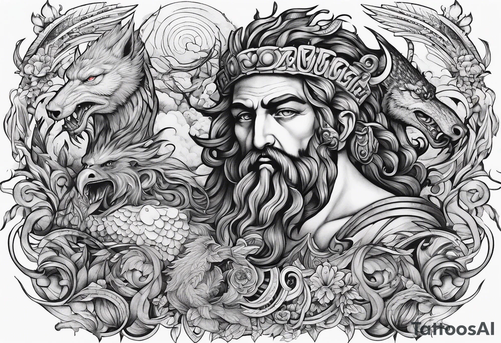 Greek mythology monsters tattoo idea