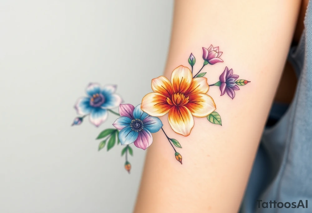 Friendship  flowers tattoo idea