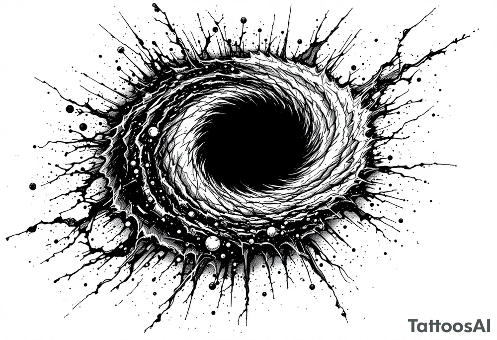 2 different worlds on both sides of a black hole tattoo idea