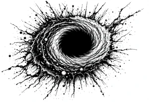 2 different worlds on both sides of a black hole tattoo idea