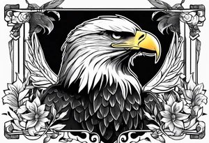 Bold eagle perched on branch forearm tattoo tattoo idea