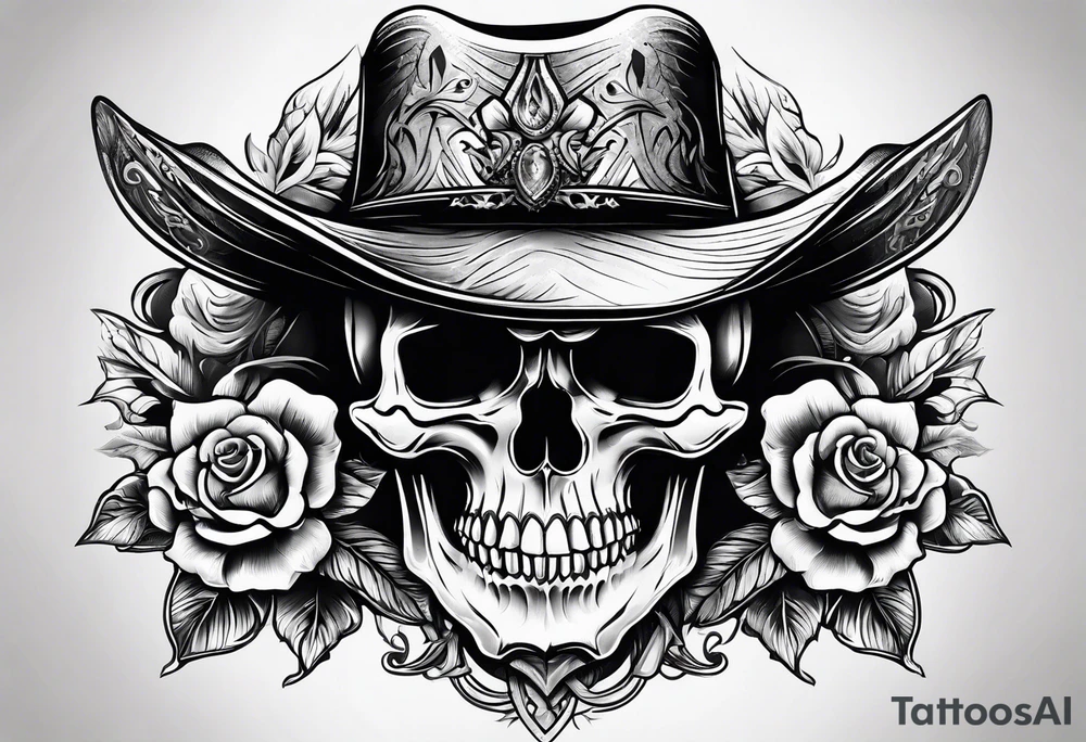 cowboy skull tattoo idea