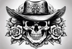 cowboy skull tattoo idea