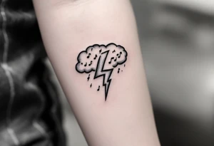 Thunderstorms with music symbol tattoo idea