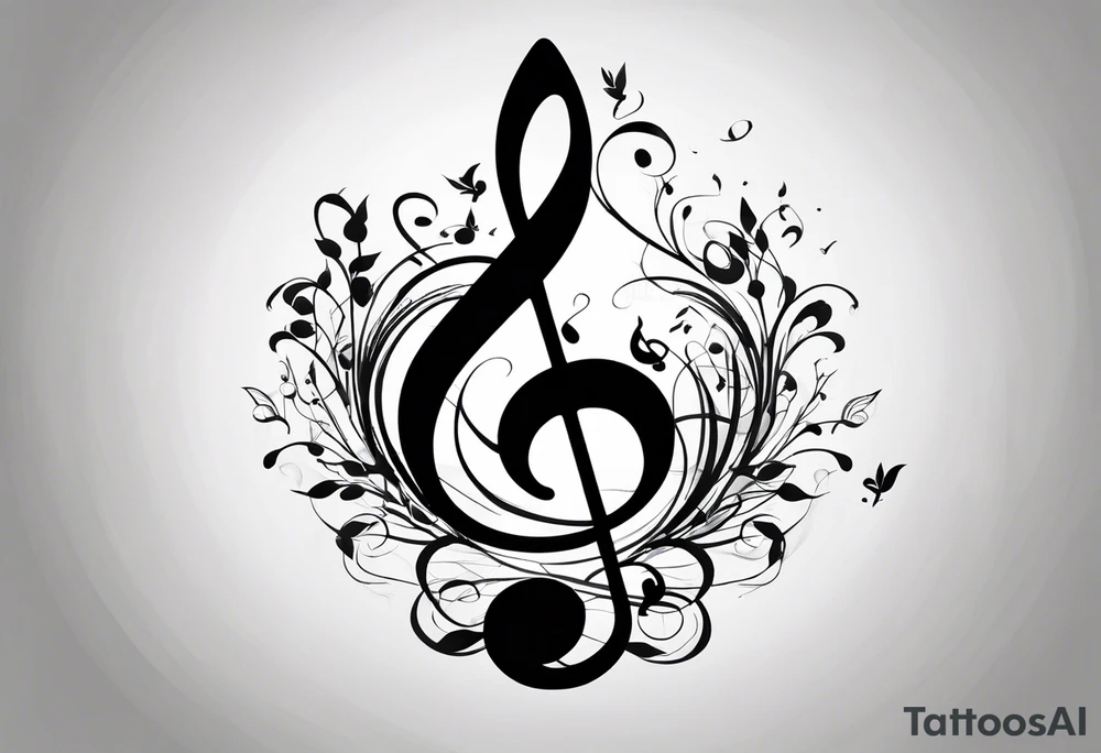 A music note in nature tattoo idea