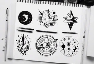 Friendship music space tattoo idea