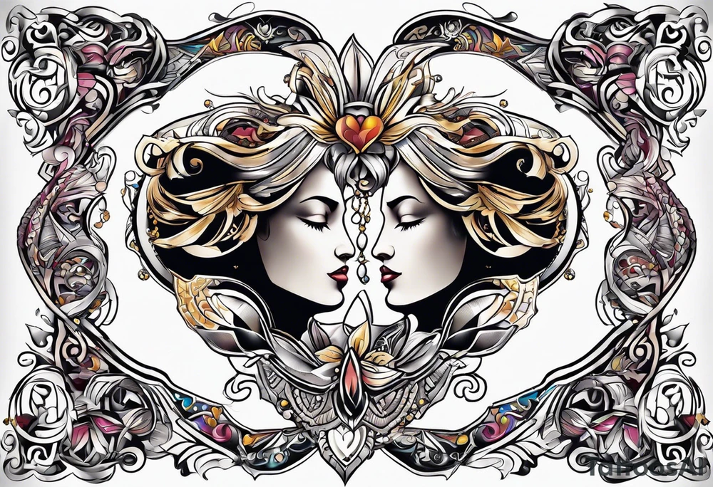 Love, source, abundance, Gemini male tattoo idea