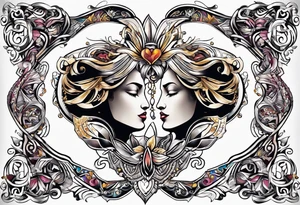 Love, source, abundance, Gemini male tattoo idea