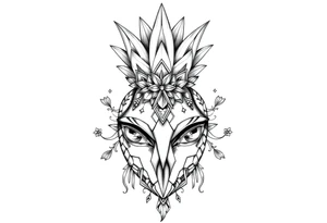 Bushy pineapple crown diamonds majestic vagina and anus tattoo idea