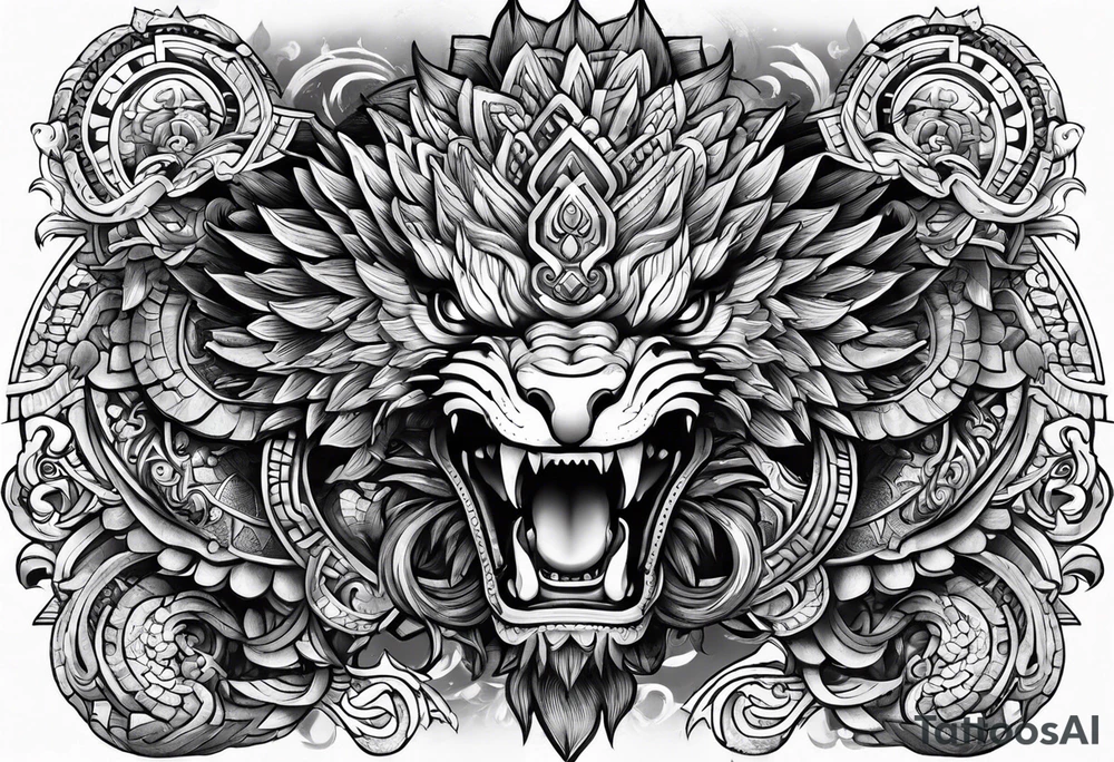 quetzalcoatl sleeve tattoo idea