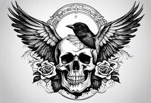 Skull and swallow tattoo idea