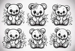 Lily teddy bear tattoo idea