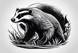 Beautiful powerful honey badger tattoo idea