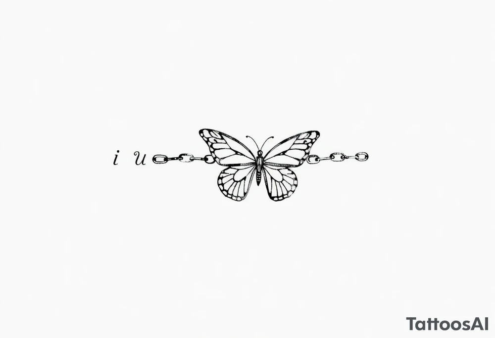 Chain link chain, butterfly, i ♥️ u alan knutson, you're my person tattoo idea