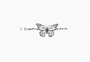 Chain link chain, butterfly, i ♥️ u alan knutson, you're my person tattoo idea