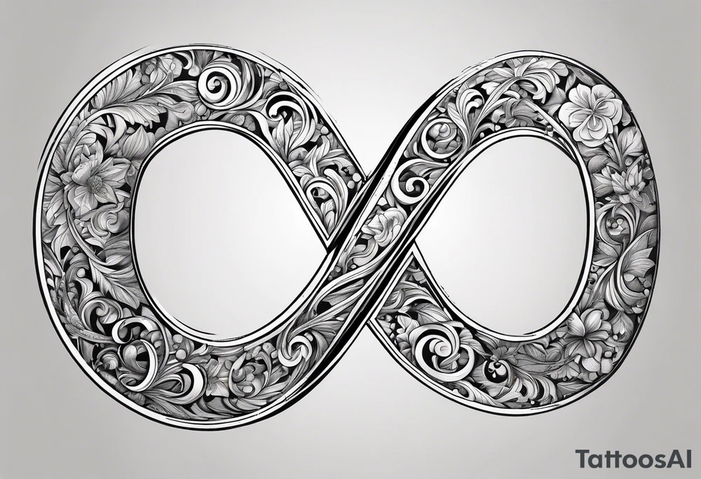 Just a plain Infinity symbol with a capital letter B in the center, a capital letter J in the left side, and a capital letter J in the right side tattoo idea