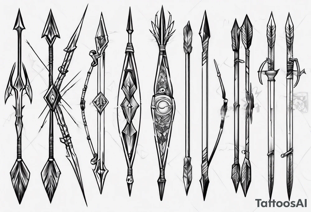 english long bow arrow tattoo idea