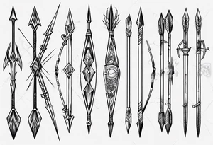 english long bow arrow tattoo idea