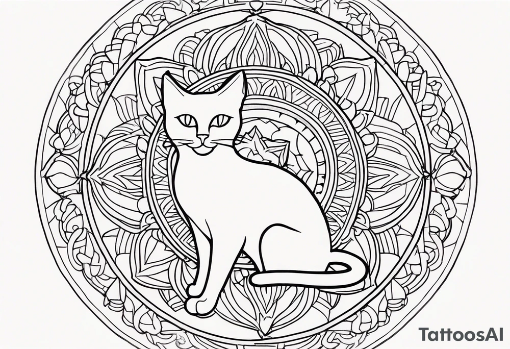 Cat mandala tattoo idea