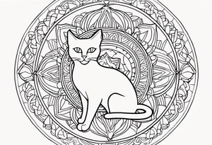 Cat mandala tattoo idea