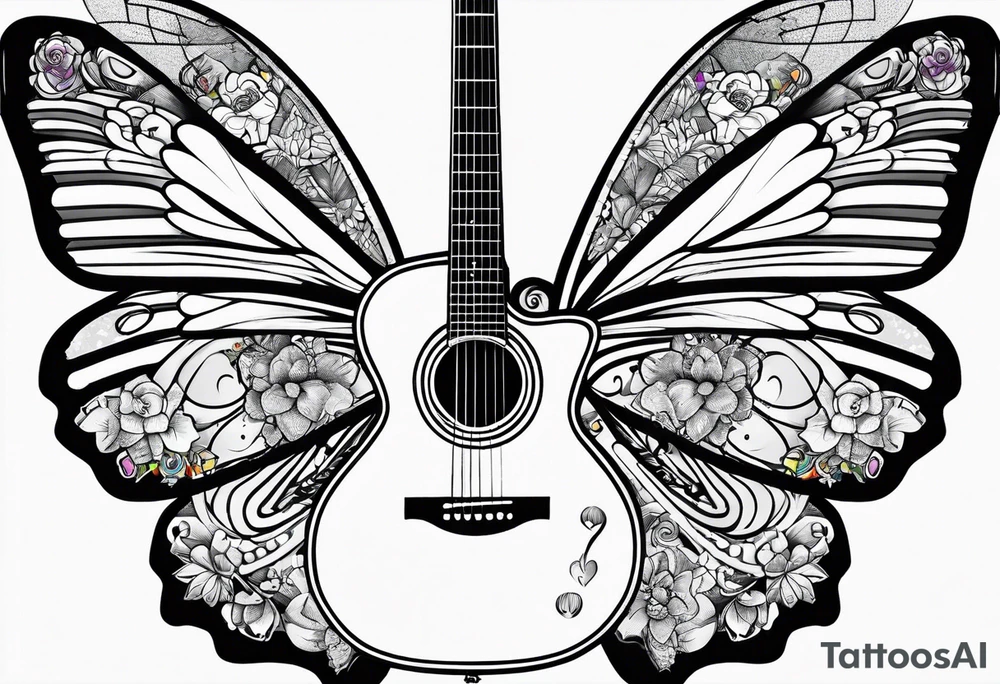 Guitar, butterfly, rainbow, buzz lightyear tattoo idea