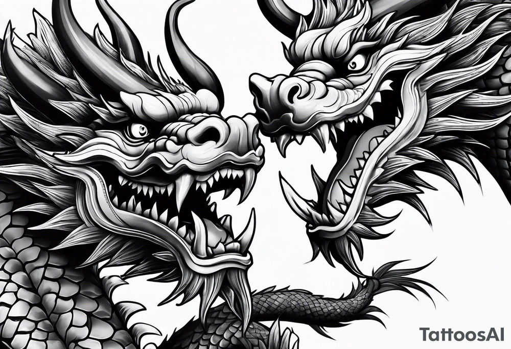 japanese dragon climbing tattoo idea