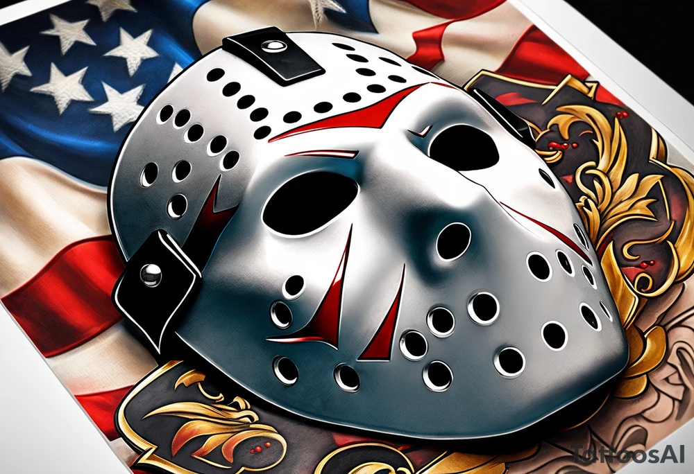 Friday the 13th Jason mask, Japanese art tattoo idea