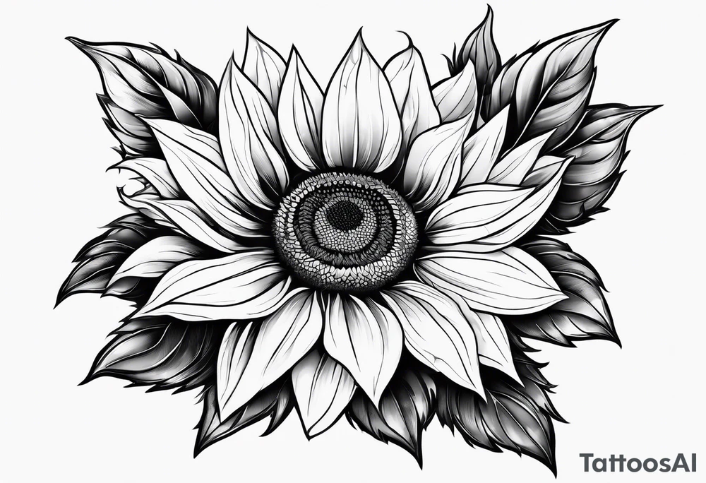 Flower fire an a sunflower tattoo idea