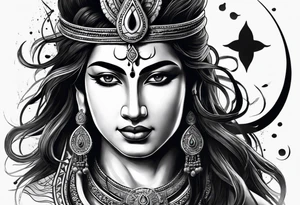 Shiva tattoo and add personality like adventure, karma , nothing is deep , positive, go with the flow tattoo idea