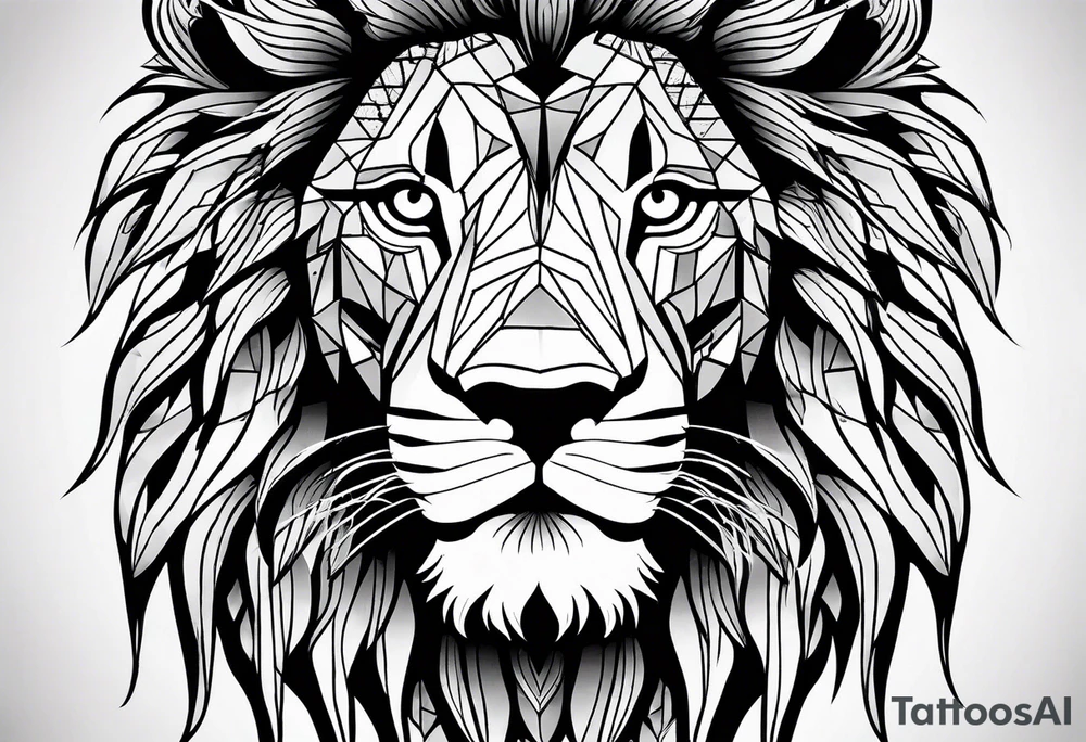 a psychedelic lion tattoo idea
