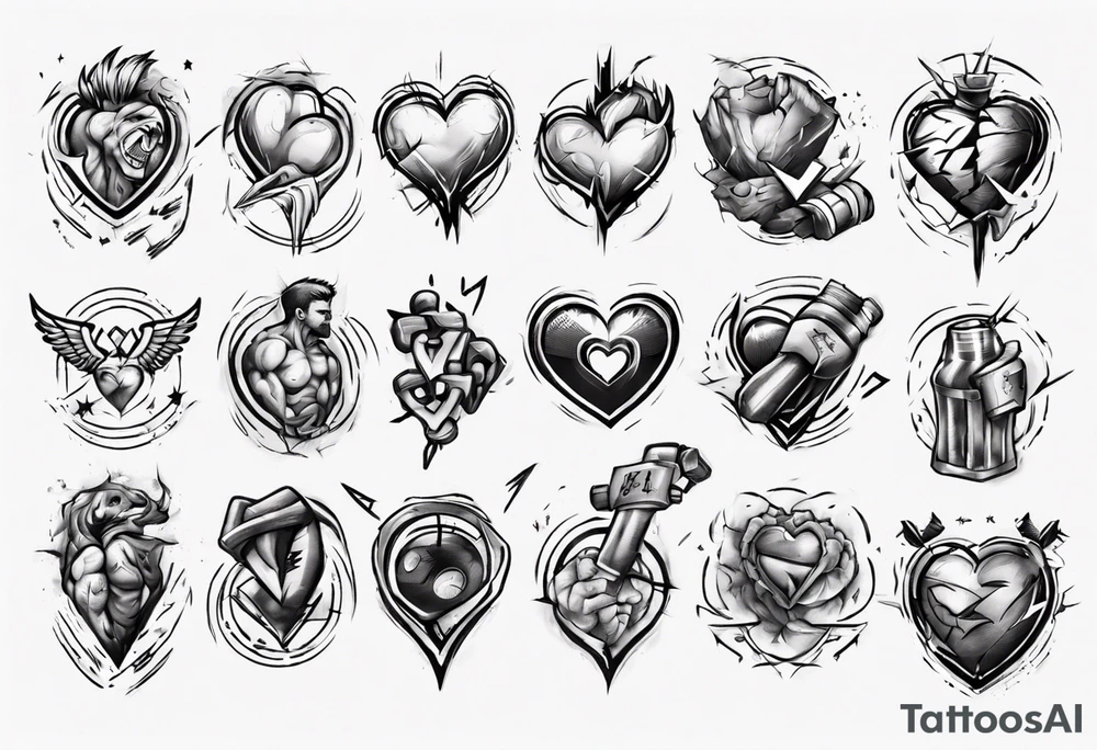 Broken-hearted gym bros tattoo idea