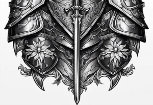 knight heavy armor surrounded tattoo idea