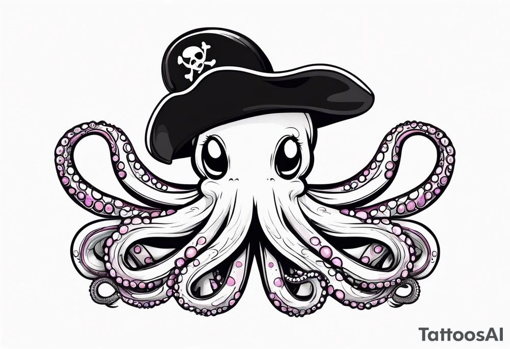 octopus wearing a pirate hat tattoo idea
