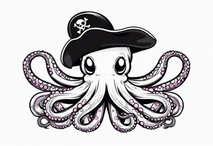 octopus wearing a pirate hat tattoo idea