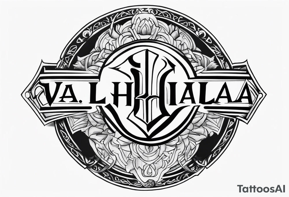 Valhalla sword shield steps tattoo idea