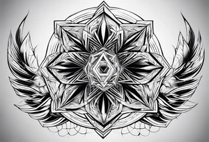 Expanding 6 sided 3D geometry tattoo idea