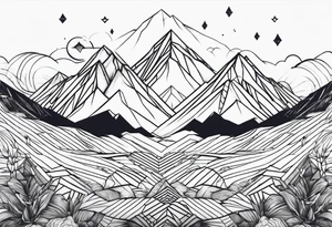 geometric mountains tattoo idea