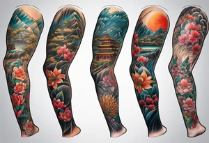 leg tattoo, full leg tattoo idea